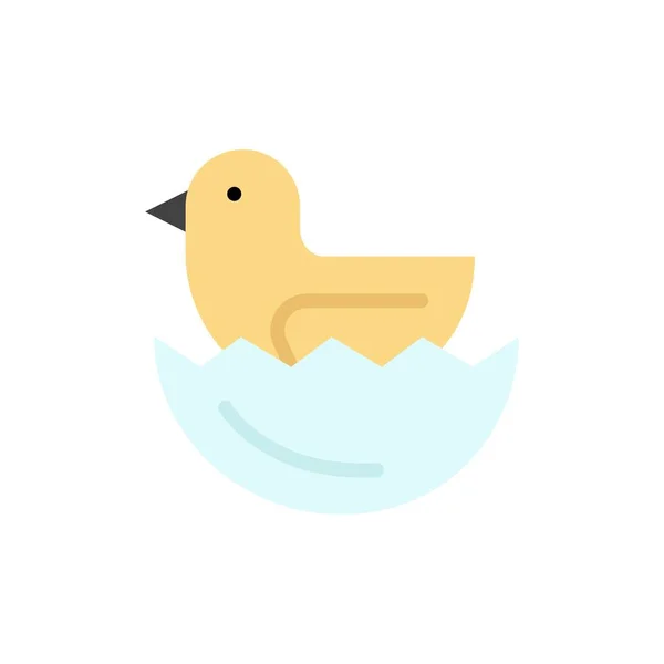 Pato, huevo, ícono de color plano de Pascua. Banner icono vectorial Plantilla — Vector de stock