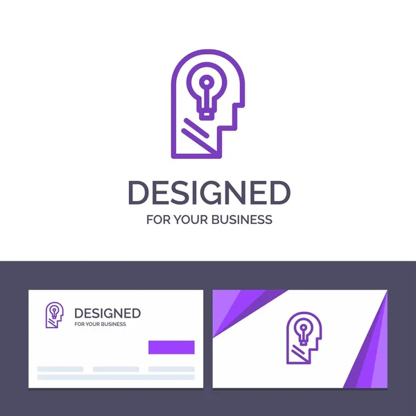 Creative Business Card and Logo template Business, Head, Idea, M — Stock Vector