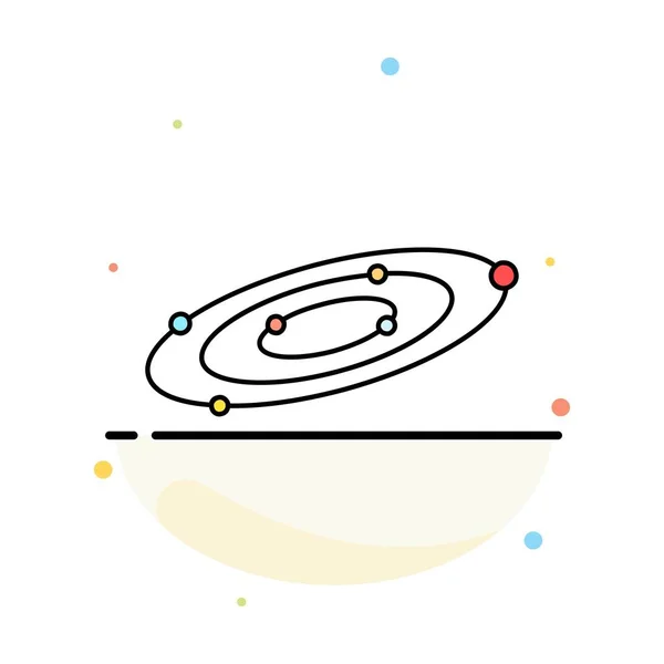 Galaxie, astronomie, planètes, système, univers Flat Color Icon Vec — Image vectorielle