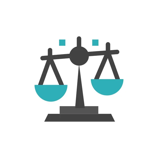 Evenwicht Recht Rechtvaardigheid Financiën Plat Kleur Pictogram Vector Pictogram Banner — Stockvector