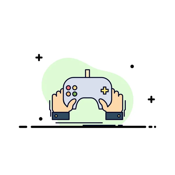 Game, gaming, mobile, entertainment, app Flat Color Icon Vector — Stock Vector