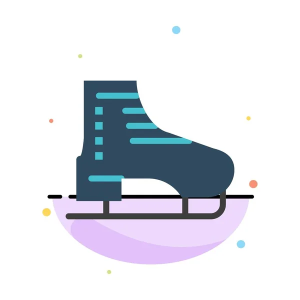 부팅, 얼음, 스케이트, 스케이트, 스케이트 추상 플랫 컬러 아이콘 템플릿 — 스톡 벡터
