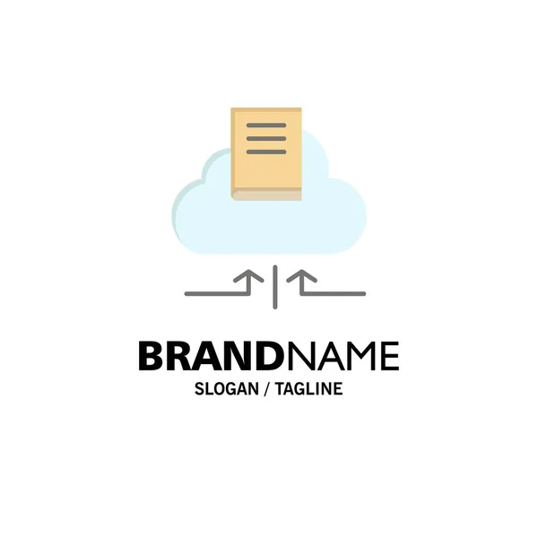 Cloud, Seta, Livro, Notebook Business Logo Template. Cor plana — Vetor de Stock