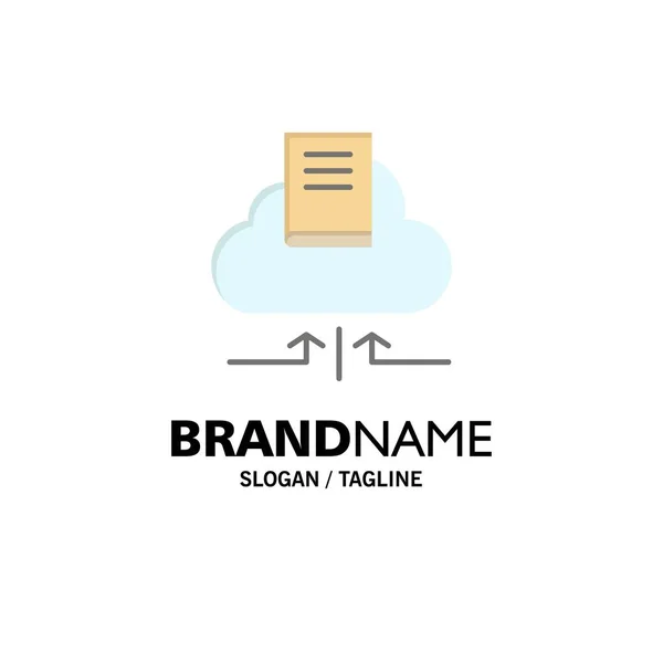 Cloud, Arrow, Book, Notebook Business Logo Template. Flat Color — Stock Vector