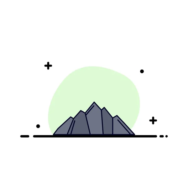 Kopec, krajina, příroda, Hora, scéna plochý barevný symbol vektor — Stockový vektor