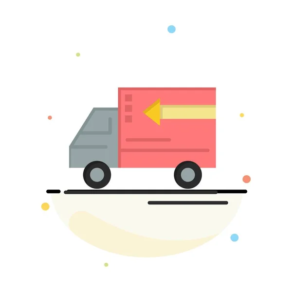 Truck, Delivery, Goods, Vehicle Abstract Flat Color Icon Templat — Stock Vector
