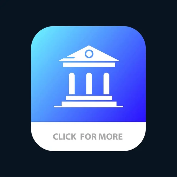 Université, Banque, Campus, Cour Mobile App Icône Design — Image vectorielle