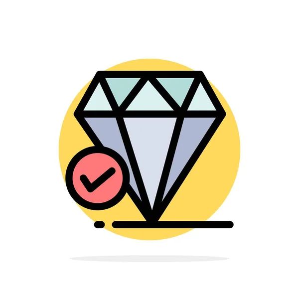 Diamant, Bijou, Big Think, Craie Résumé Cercle Fond Plat — Image vectorielle