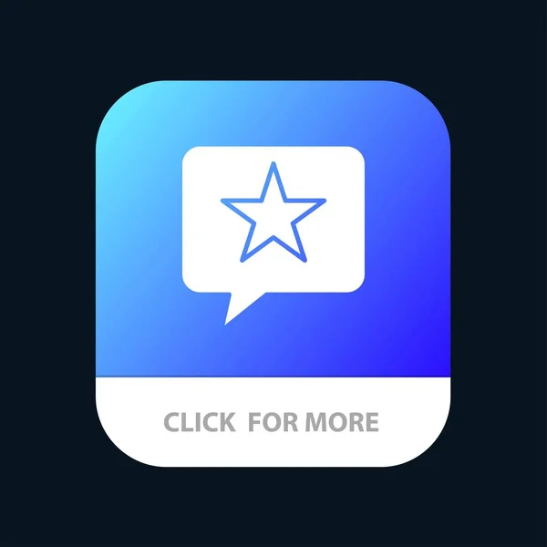 Chat, Favorit, Mesaj, Star Mobile App Button. Android și IOS — Vector de stoc