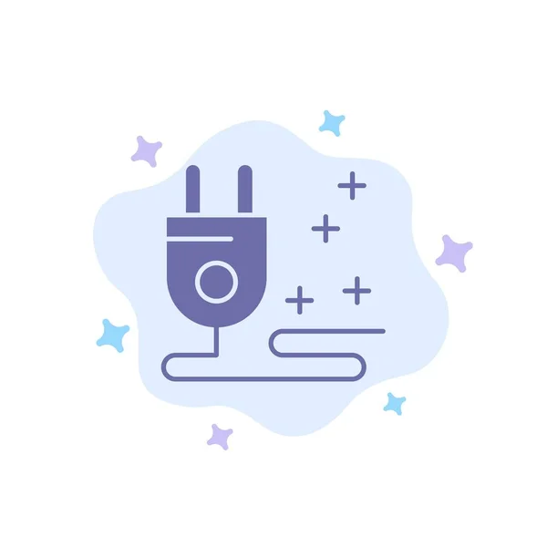 Plug, kabel, marketing blauw pictogram op abstracte Cloud achtergrond — Stockvector