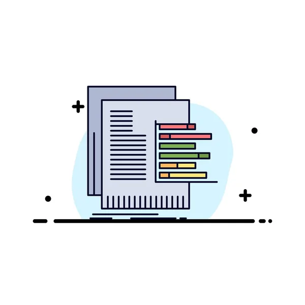 Diagram, data, diagram, rapporter, värdering platt färg ikon vektor — Stock vektor