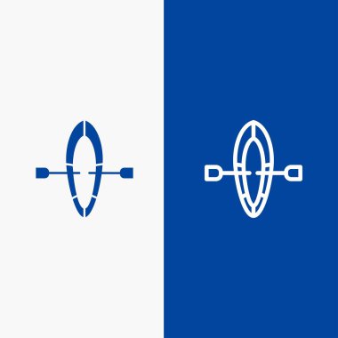 Tekne, Yaz, Beach Line ve Glyph Solid simgesi Mavi afiş Hattı a