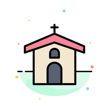 Kilise, Kutlama, Hıristiyan, Haç, Paskalya Soyut Düz Colo