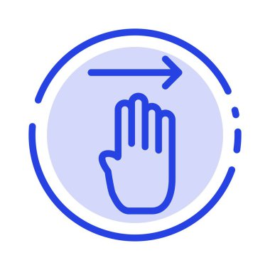 Parmak, Dört, Jest, Sağ Mavi Noktalı Çizgi Simgesi