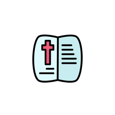 Kitap, Açık, Paskalya, Doğa İş Logo Şablonu. Düz Renk