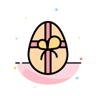 Hediye, Doğum Günü, Paskalya Soyut Düz Renk Simgesi Şablonu