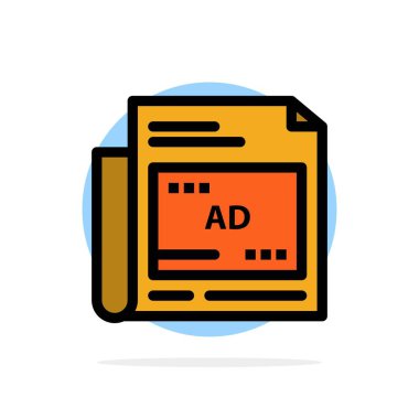 Gazete, Reklam, Kağıt, Manşet Özet Daire Arka Plan Düz c