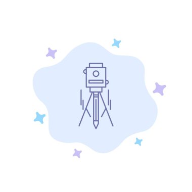 Lazer, bina, Inşaat, seviye, aracı mavi simge soyut