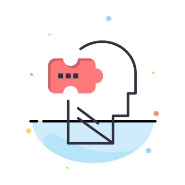 Mantık, Zihin, Problem, İş Logo Şablonu Çözme. Düz Renk