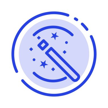 Hileler, Çözüm, Büyü, Stick Mavi Noktalı Çizgi Hattı Simgesi