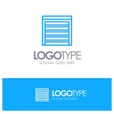 Kapı, Şehir, İnşaat, House Blue Anahat Logo Yeri Tagl için