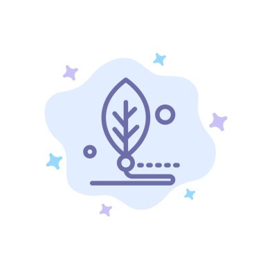 Yapay, biyoloji, dijital, yaprak, Life mavi Icon soyut C