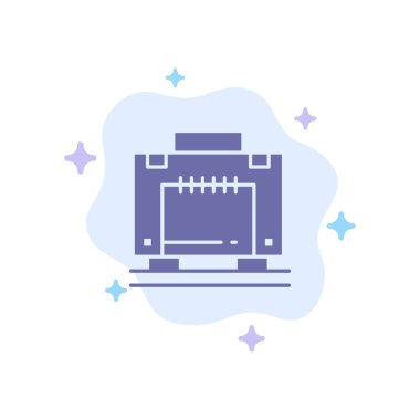 Otel, Çanta, Bavul, Soyut Bulut Backgr Üzerinde Bagaj Mavi Simge