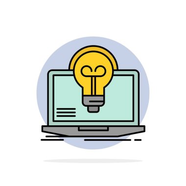 Ampul, başarı, laptop, ekran, dosya soyut daire arka plan F