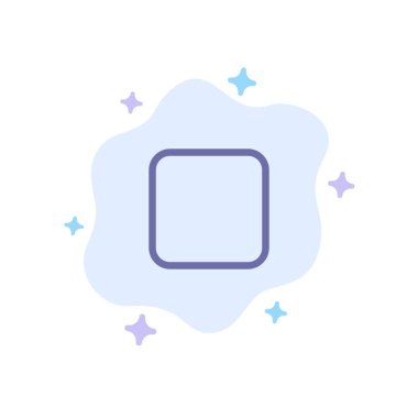 Box, Checkbox, Unchecked Blue Icon on Abstract Cloud Background clipart