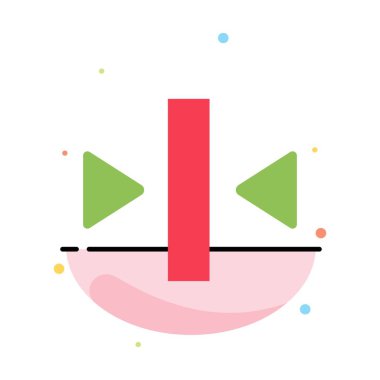 Oynat, Duraklatma, Geri, Medya Soyut Düz Renk Simgesi Şablonu