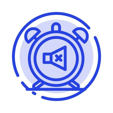 Alarm, Saat, Sessiz, Kapalı, Ses Mavi Noktalı Çizgi Simgesi