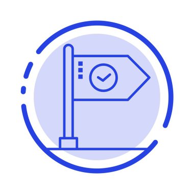 Başarı, Elde, İş, Bayrak, Hedef, İşaret, İşaret Mavi Noktalı L