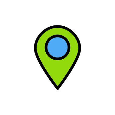 Konum, harita, Marker, pin düz renk simgesi. Vektör simgesi Banner 