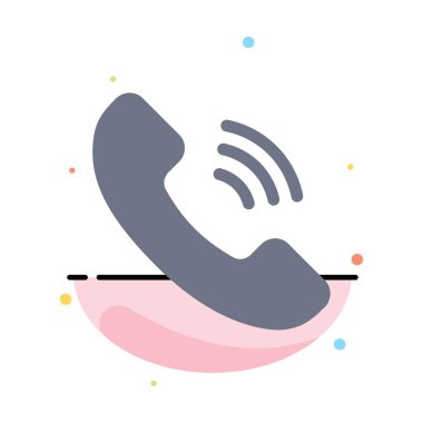 Arama, İletişim, Telefon Soyut Düz Renk Simgesi Şablonu