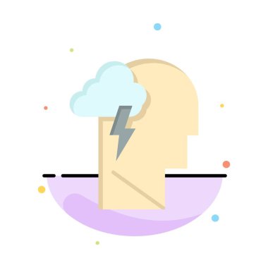 Enerji, Zihinsel, Zihin, Güç İş Logo Şablonu. Düz Renk