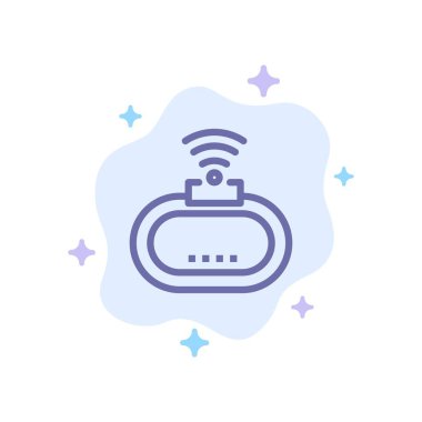 Aygıt, Güvenlik, Wifi, Soyut Bulut Backg'de Sinyal MaviSi Simgesi