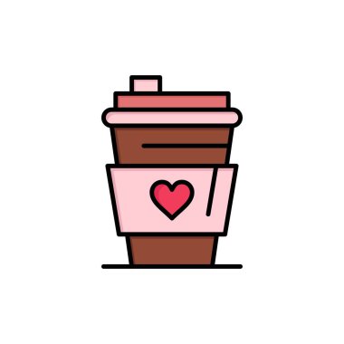 Cam, İçecek, Aşk, Düğün Düz Renk Simgesi. Vektör simgesi afiş