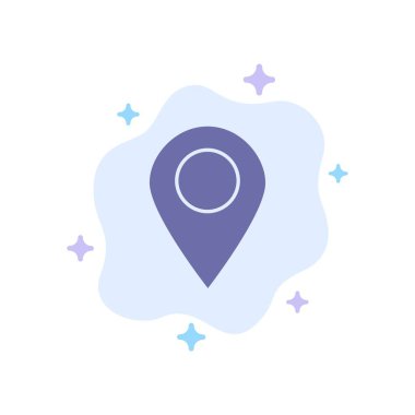 Konum, Harita, İşaretleyici, Soyut Bulut Backgroun'da Mavi Simgeyi İkile