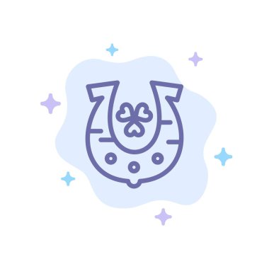 Yonca, Altın, At Nalı, Soyut Bulut Sırt Luck Mavi Simge