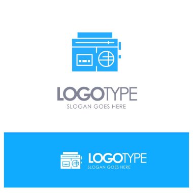 Teyp, Radyo, Müzik, Medya Mavi Logo vektörü