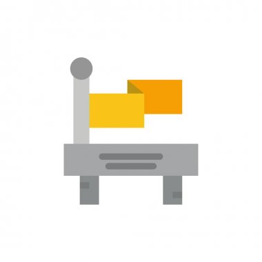 Bayrak, tren, ulaşım düz renk simgesi. Vektör simgesi Banner