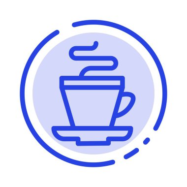 Çay, Fincan, Kahve, Hint Mavi Noktalı Çizgi Hattı Simgesi