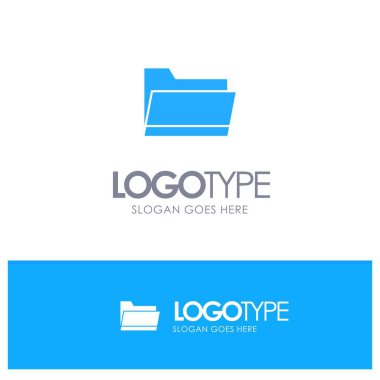 Klasör, Açık, Veri, Depolama Mavi Katı Logo tagli için yer ile