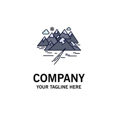 , Dağ, tepe, manzara, kayalar, çatlak Düz Renk Simge Vektör