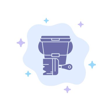 Soyut Bulut Backgrou Üzerinde Boya, Kova, Renk, Fırça Mavi Simge