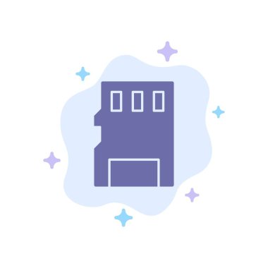 Kart, Bellek, Bellek Kartı, Soyut Bulut Backgr Sd Mavi Simge