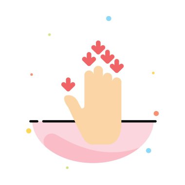 Jest, El, Ok, Aşağı Soyut Düz Renk Simgesi Şablonu