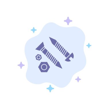 Vidalar, bina, Inşaat, alet, çalışma mavi simge soyut