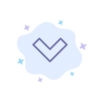 Soyut Bulut Arka Planında Ok, Aşağı, Arka Mavi Simge