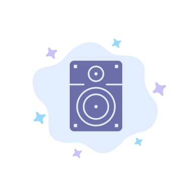 Hoparlör, Yüksek Sesle, Müzik, Eğitim Mavi Simge Soyut Bulut Geri